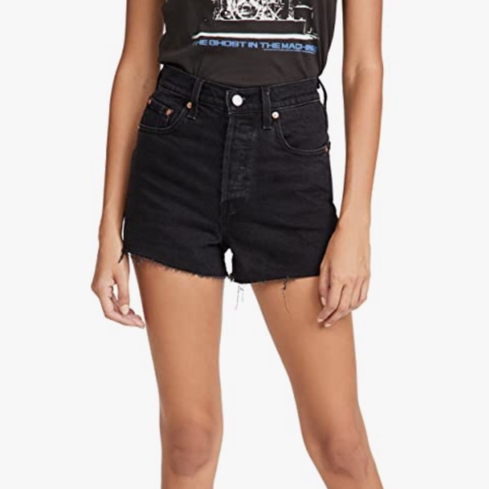 EUC Levis Premium Black Ribcage Denim Shorts 29